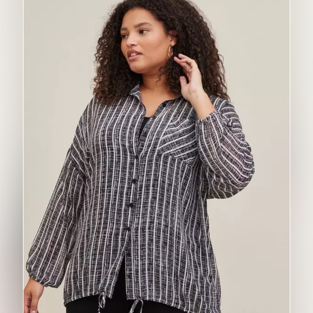 Torrid Chiffon Shirt Kimono Size 1